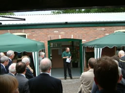 Geoff at entrance doors to new Memorial Building